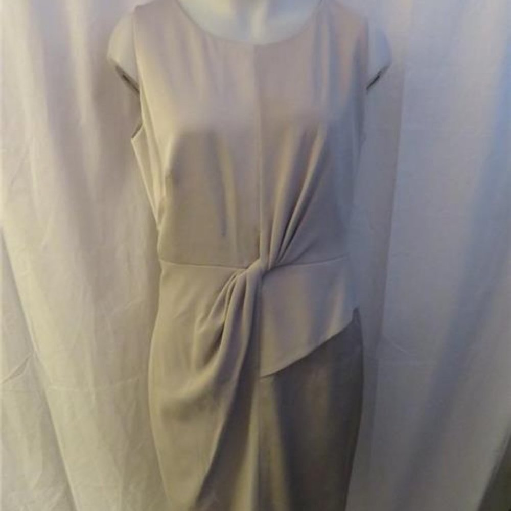 PAULA KA LIGHT GRAY CONTRAST KNOTTED  DRESS 44/12